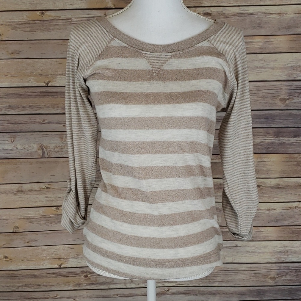 Tan and beige top
